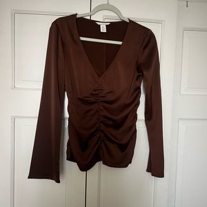 Silk ruched blouse